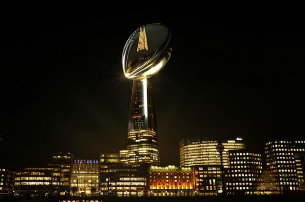 The stunt saw The Shard transformed into the Vince Lombardi Super Bowl trophy 