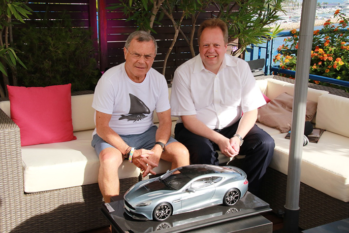 Martin Sorrell (left) and Andy Palmer: revealed their plans for Aston Martin at Cannes yesterday