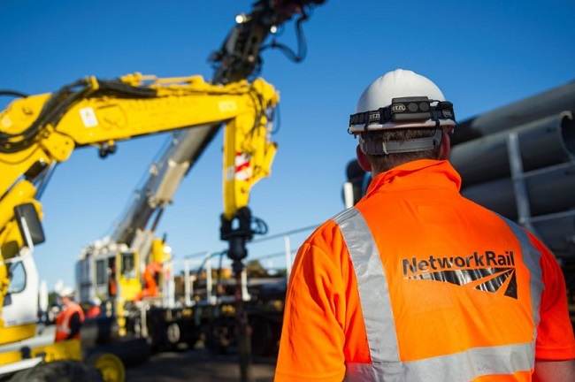 Man wearing Network Rail jacket