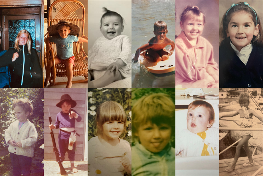 12 childhood photos in one image