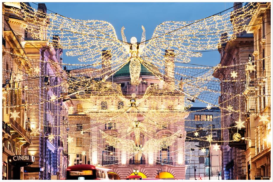 Angel Christmas lights on London's Oxford Street.