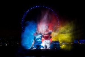 The launch was projected across the River Thames