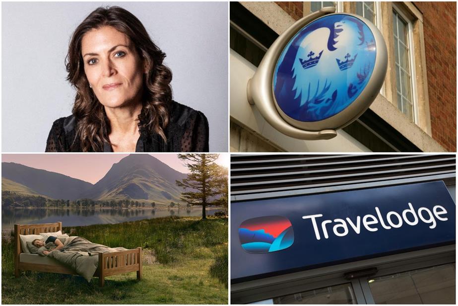 Pitch Update (clockwise from top left): Dentsu's Wendy Clark, Barclays, Travelodge and Bensons for Beds