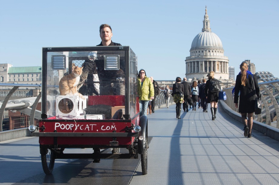 Poopy Cat founder Thomas Vles cycled over 300 miles to the launch of his London pop-up