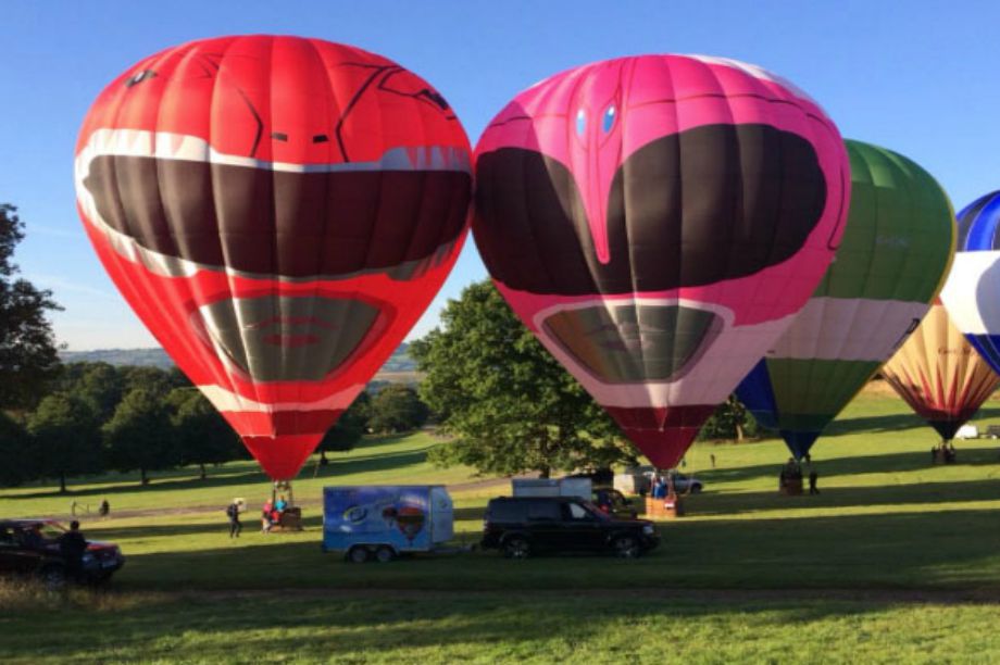 Two Mighty Morphin Power Rangers took to the sky for the annual event