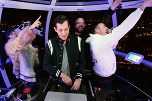 Mark Ronson and clubbers on board the London Eye