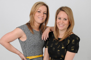 Joanna Greenfield (l) and her business partner Lucie Robins at Ruby J Events