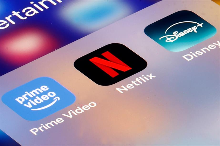 Prime Video, Netflix and Disney+ apps on a screen