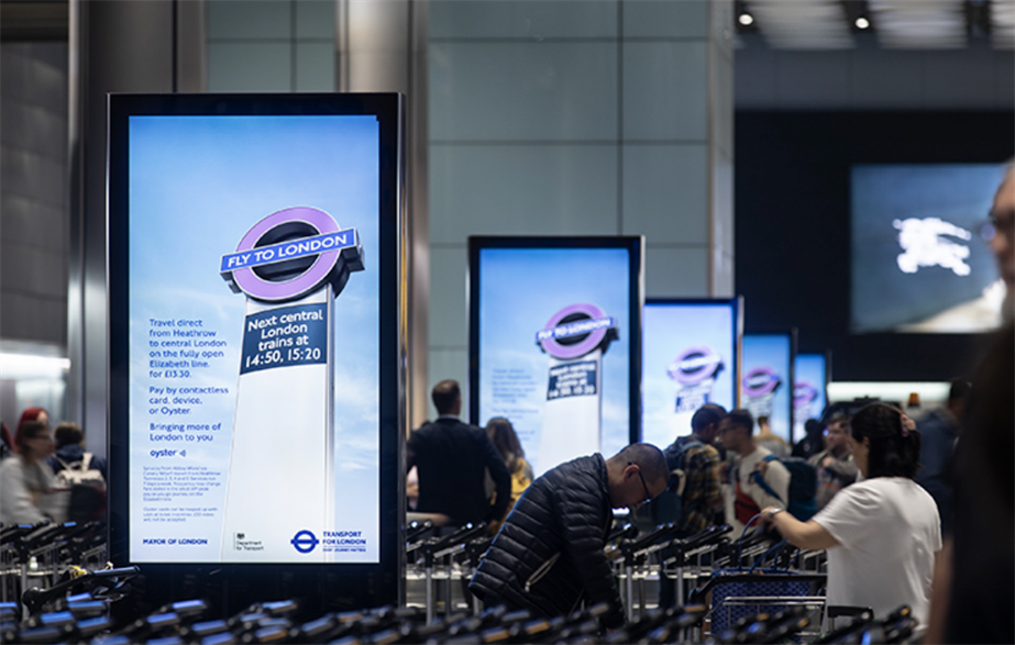 digital posters on the underground
