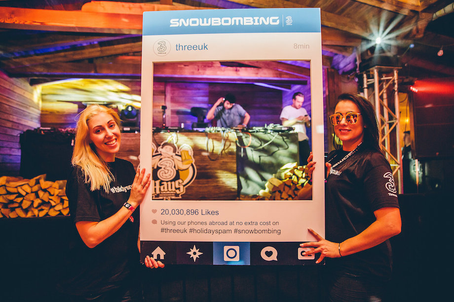 Attendees could pose inside Instagram branded cutouts