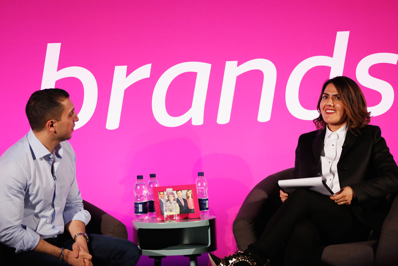  Sean Rad (left) tells Farrah Storr (right) how Hilary Duff and Katy Perry are known Tinder fans and use the app regularly