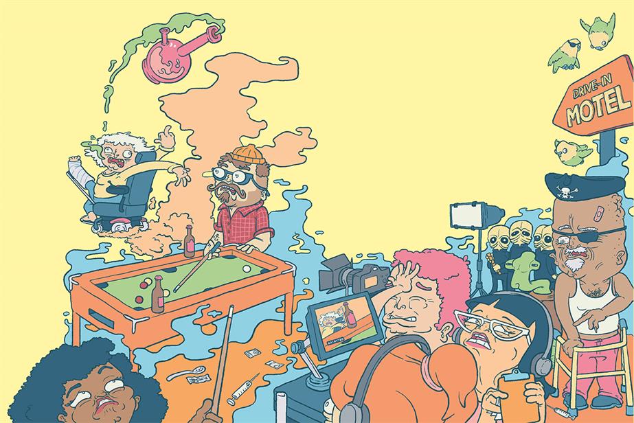Illustration recreating aspects of the crazy shoots