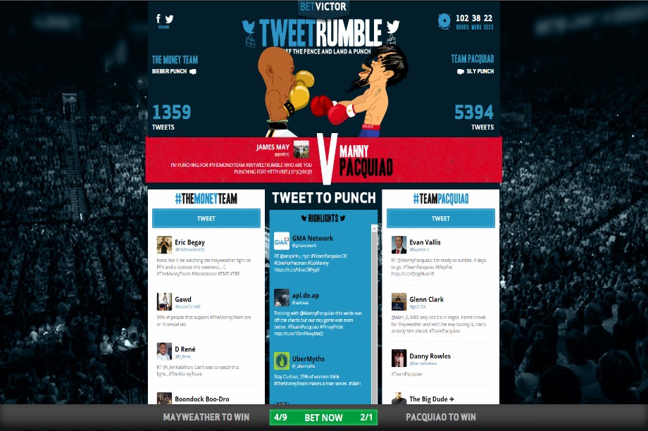 Betvictor enlisted VCCP to create its TweetRumble campaign