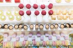 Dessert canapes were served on an usherette tray
