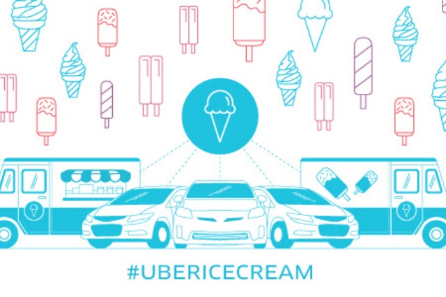 Luxury taxi company Uber taps into people's need for ice cream in the hot weather