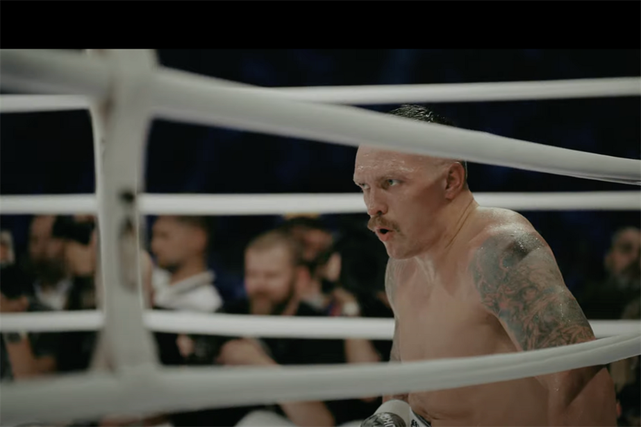 Boxer sat down in the ring