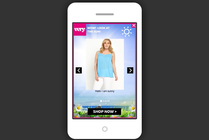 Very.co.uk: the online retailer has launched weather-targeted ads