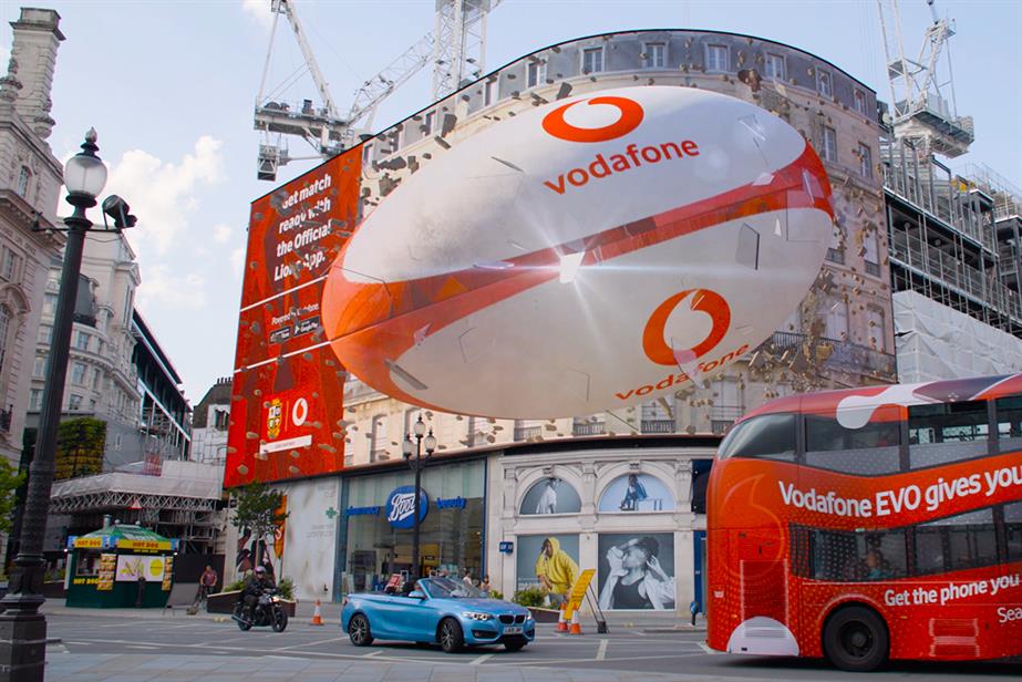 Vodafone: among brands to have used the 3D technology on Piccadilly Lights
