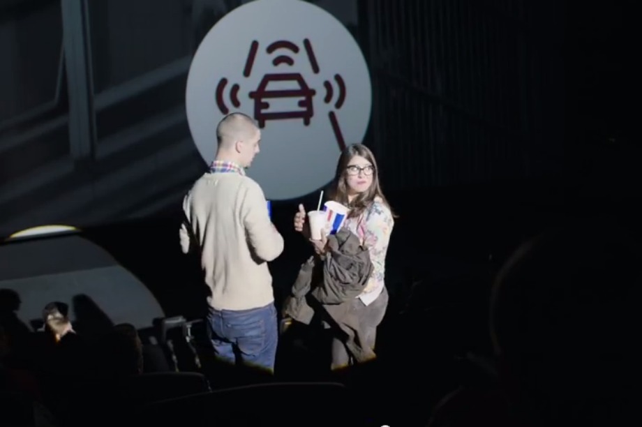 Volkswagen stunt quite literally shines the spotlight on late cinemagoers in Spain 