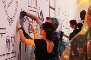Guests could try out graffiti at The Art House event last night
