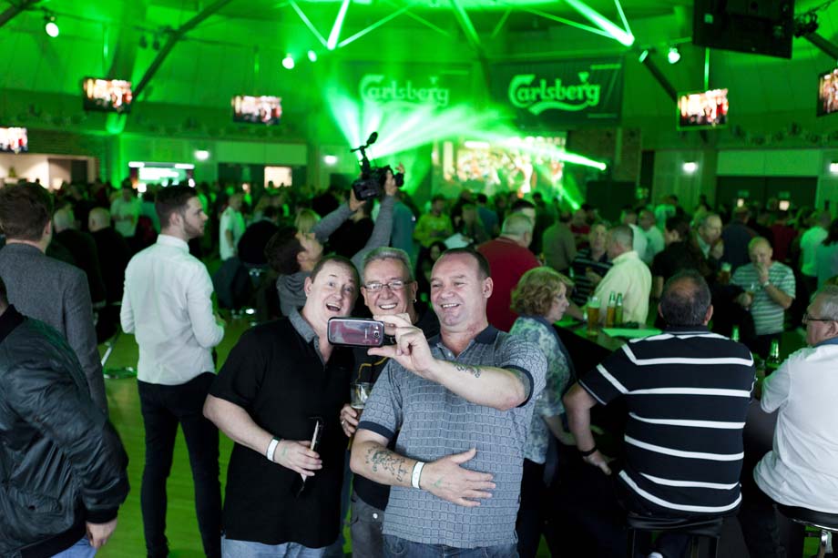 Football fans at Carlsberg's Eternal Optimist Pub