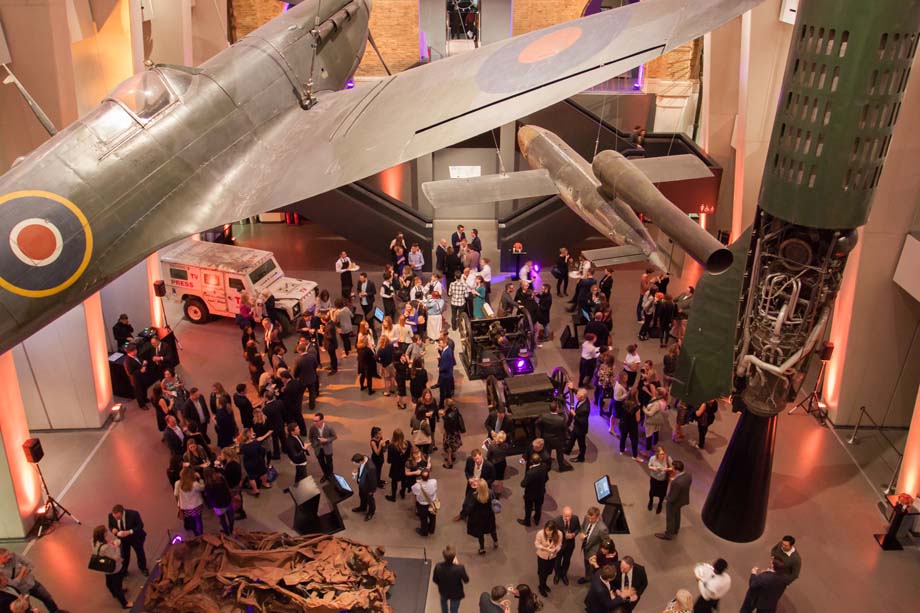 Guests in the Imperial War Museum's atrium space