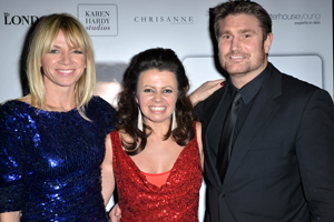 Karen Hardy (c) with her husband Conrad Murray and Zoe Ball