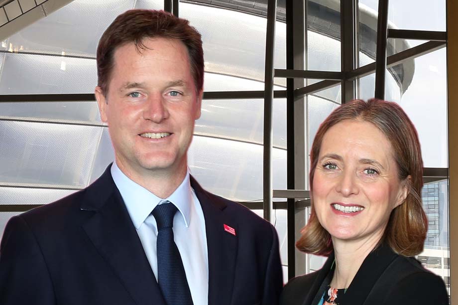 Deputy PM Nick Clegg with the SECC's Kathleen Warden