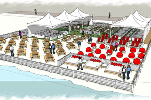 A visualisation of what the On The Beach pop-up will look like