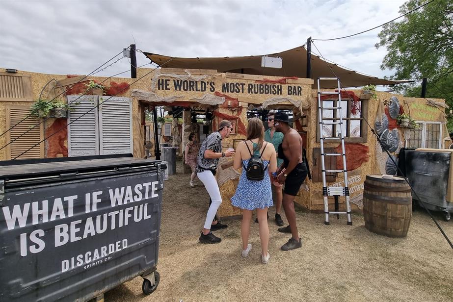 Discarded Spirits festival activation 'the world's most rubbish bar'