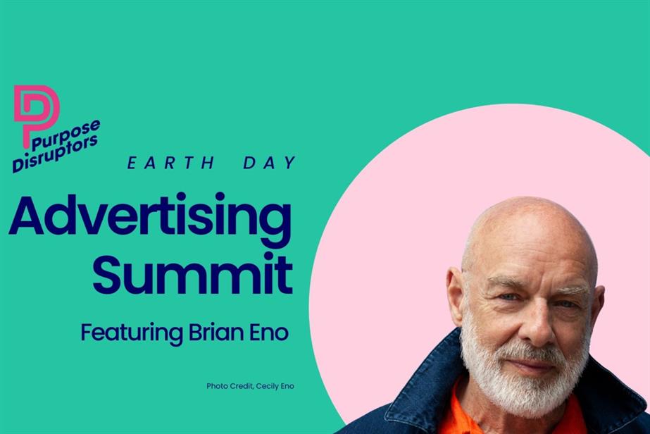 Headshot of Brian Eno and Purpose Disruptors: Earth Day Advertising Summit