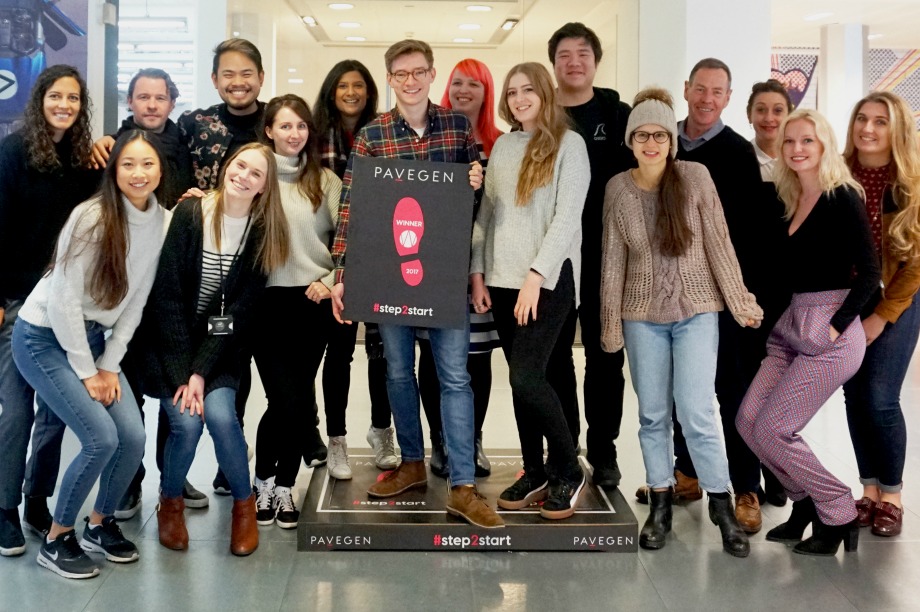 The Wunderman team celebrating winning the Pavegen #Step2Start campaign