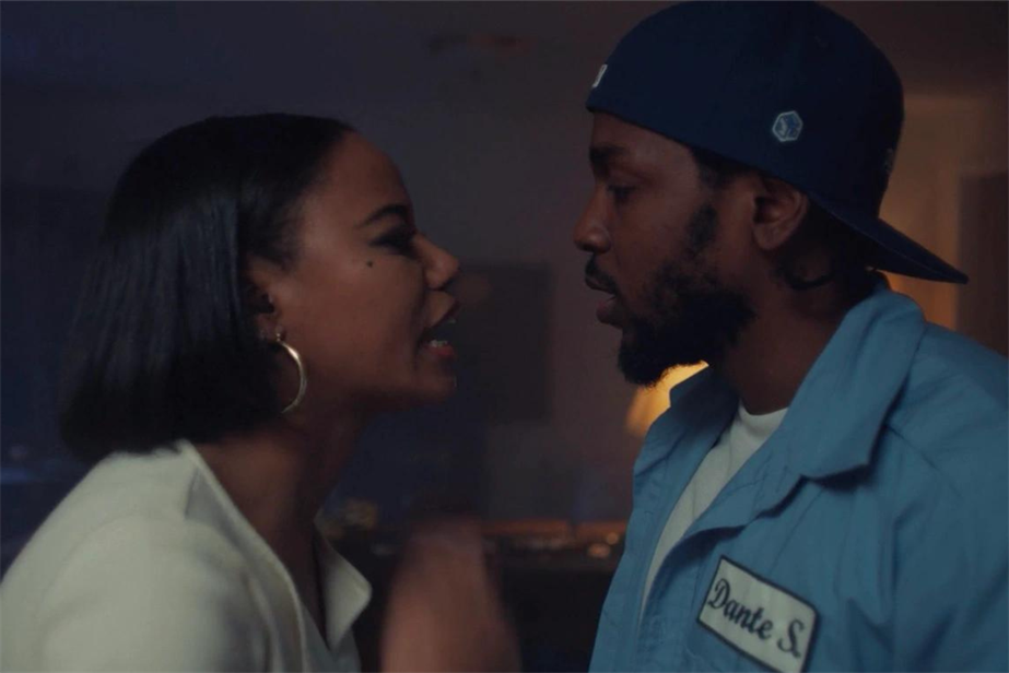 Kendrick Lamar and Taylour Paige in "We cry together" music video