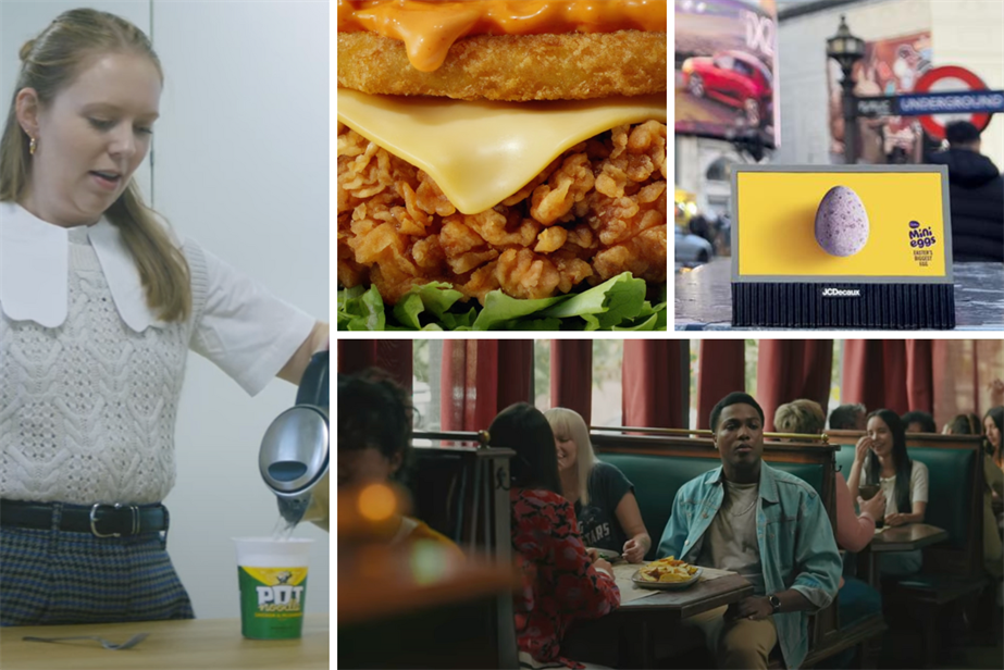 Clockwise from left: Pot Noodle, KFC, Cadbury, Heinz