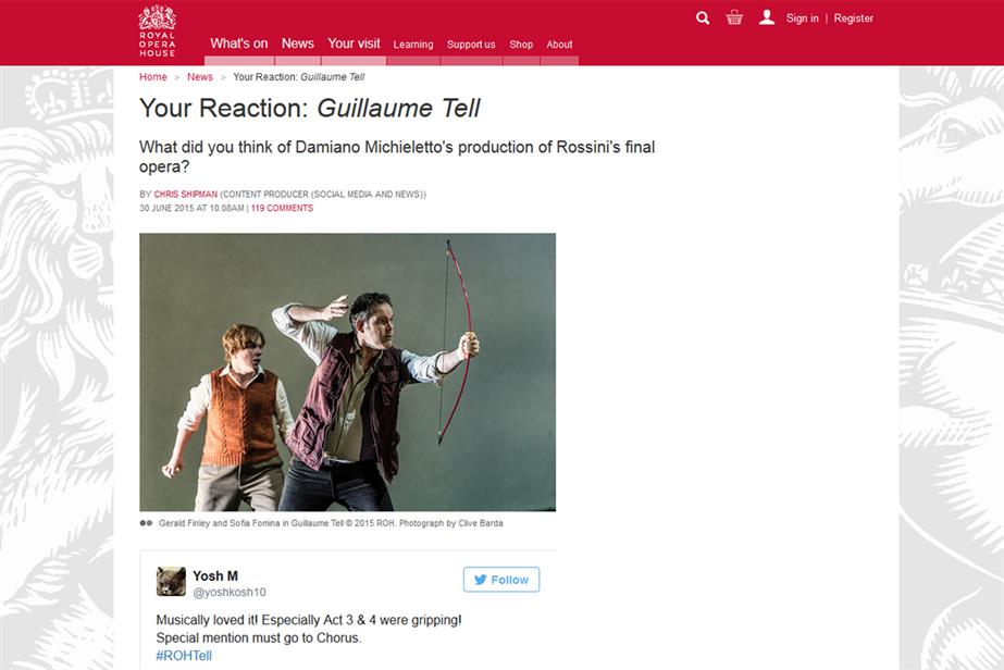 The Royal Opera House: the venue's 'Your Reaction' content hub