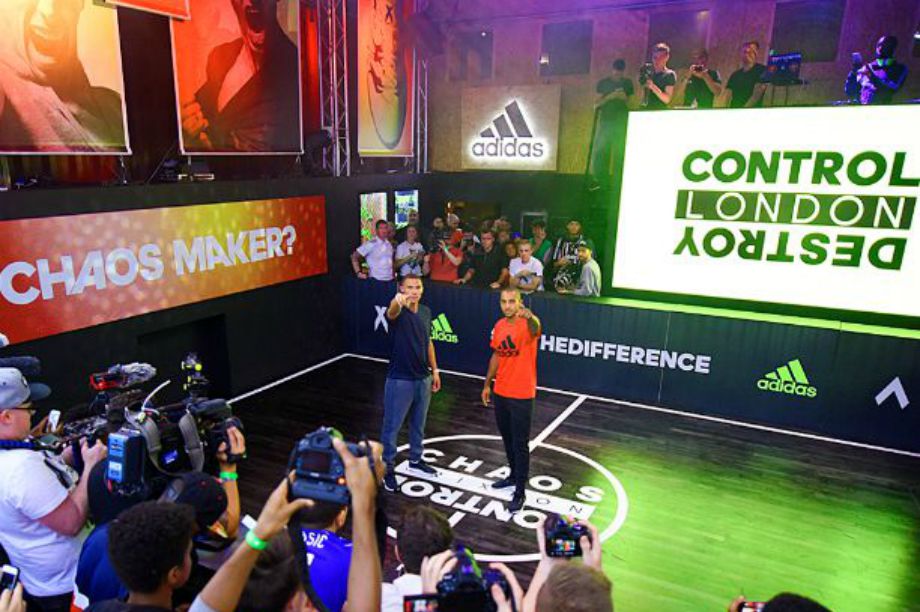 Footballers Kieran Gibbs and Theo Walcott attended Adidas' VIP opening night