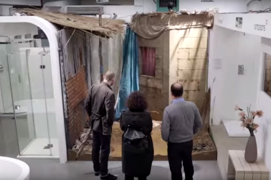 Shoppers were shown a typical West African toilet set-up