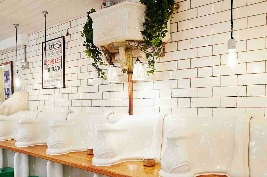 Attendant still features its original porcelain decor