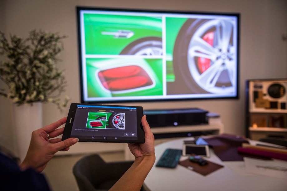 Guests can customise their car via the projection