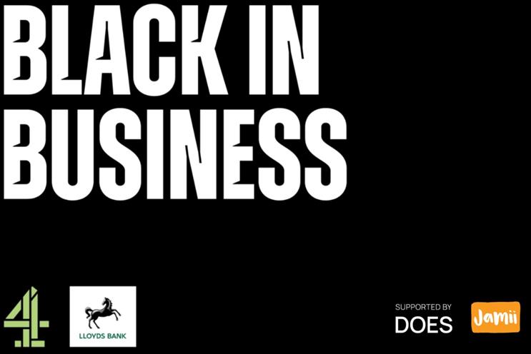 A logo for Channel 4 and Lloyds Bank's 'Black in Business' initiative