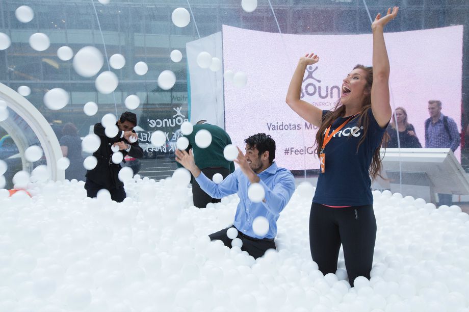 Summer activity included an adult-sized ball pit at Canary Wharf