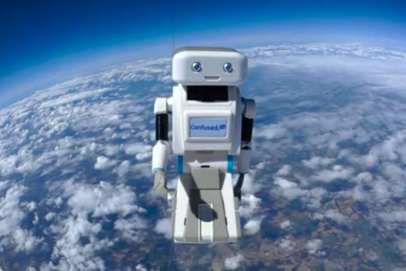 Confused.com's Brian the Robot is one of many brands being sent to space - we're not sure why