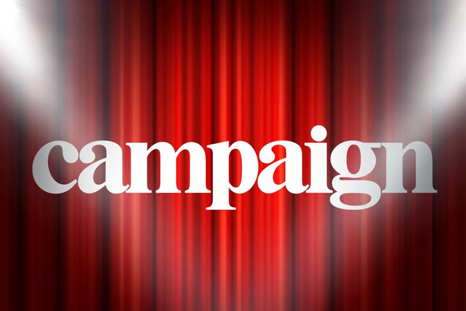 The Campaign logo against a backdrop of a theatre curtain