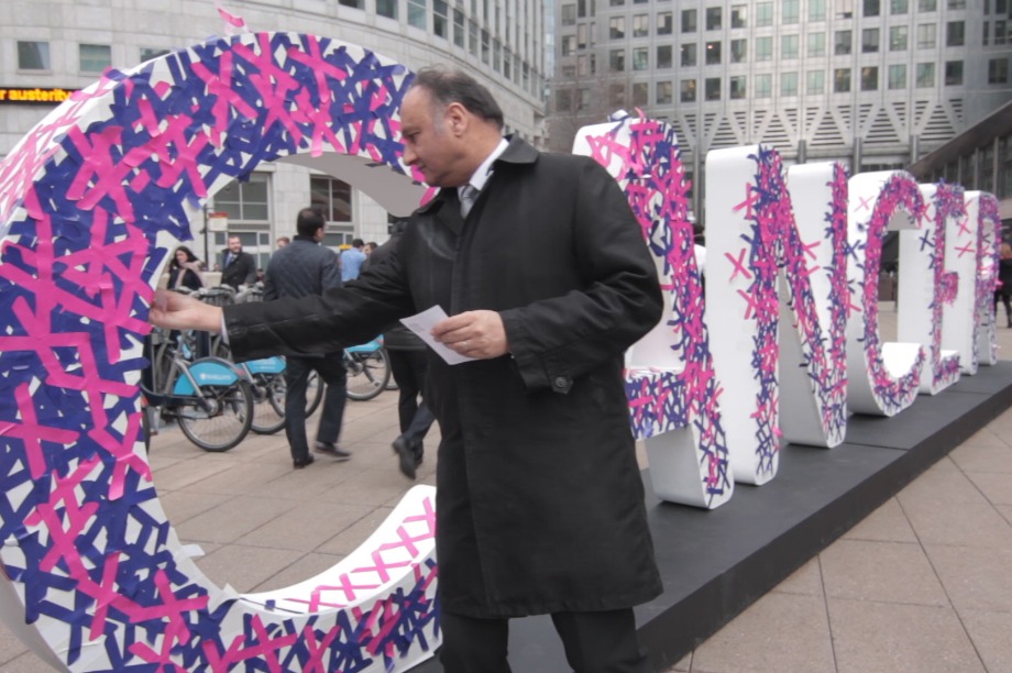 The public were asked to decorate the statues in colourful crosses