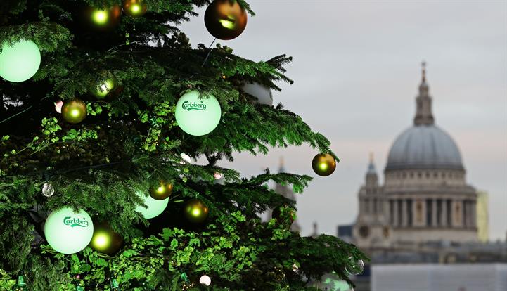 Carlsberg unveiled its beer-dispensing Christmas tree on the south Bank