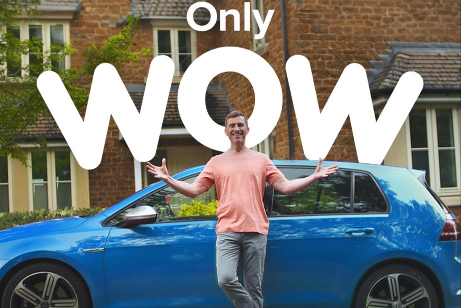 Mat Watson standing in front of a car with copy saying Only wow