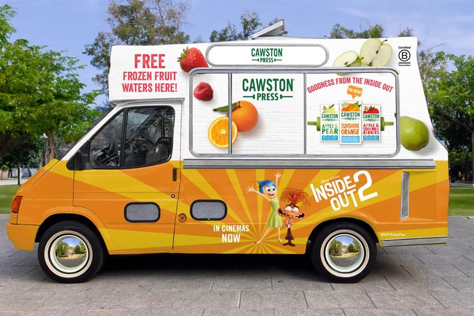 A Cawston Press and Inside Out 2 branded van.