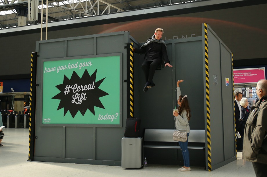 Sean Alexander appeared to hover above the station's main concourse