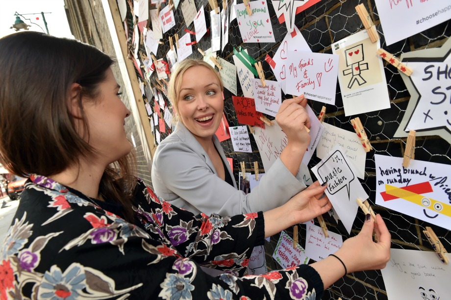 Guests posted, pegged and pinned happy thoughts