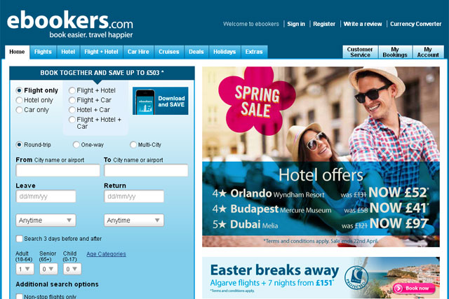 Ebookers: appoints Quiet Storm to its pan-European ad account